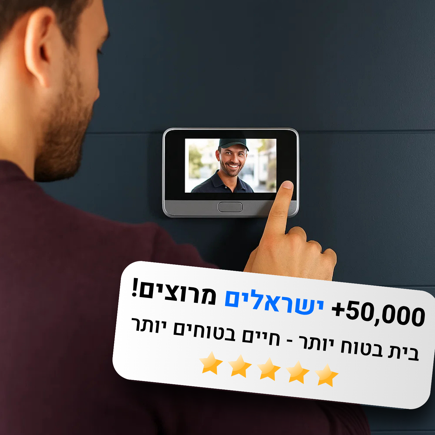 ™Kontrol VIEW | עינית דיגיטלית לדלת עם מסך פנימי
